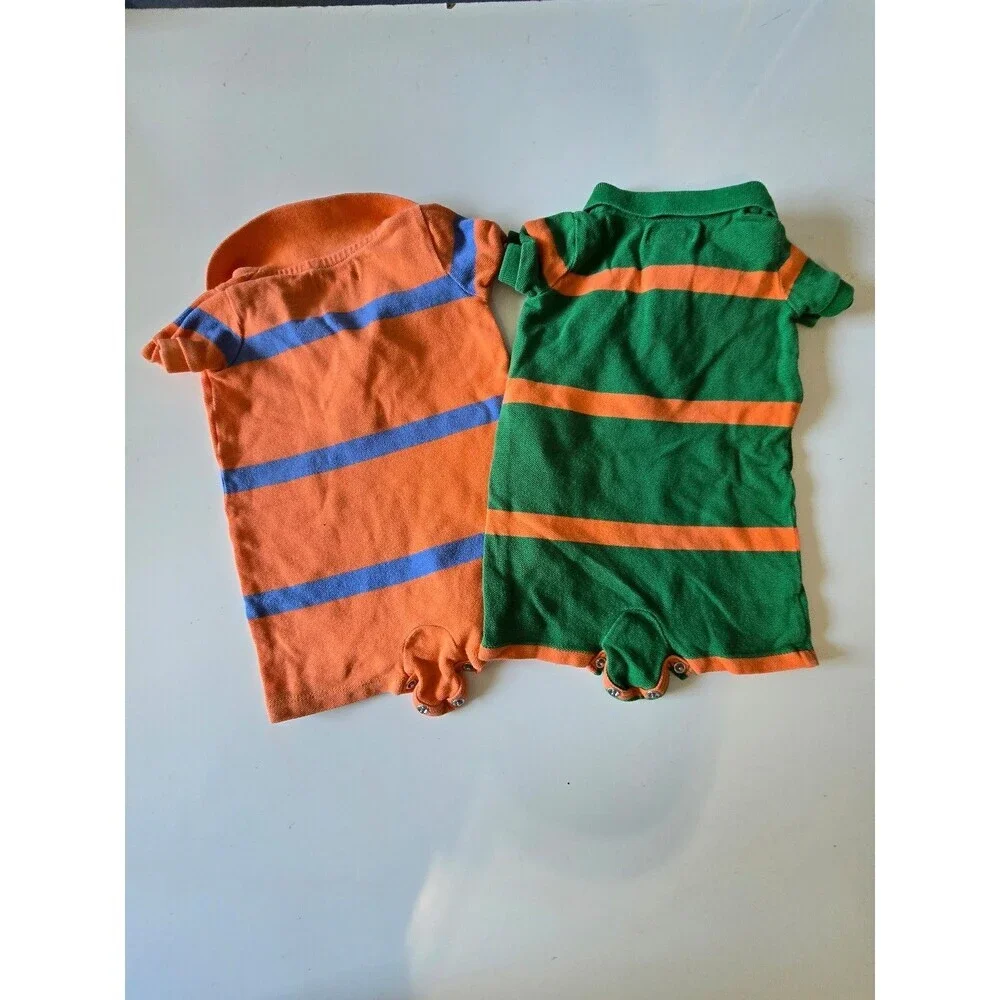 Ralph Lauren Bundle of 2 Stripe Rompers Baby 3M
